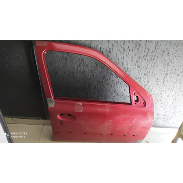 Porta Dianteira Direita Renault Clio 2001 A 2012 Direito Vermelho Dianteira