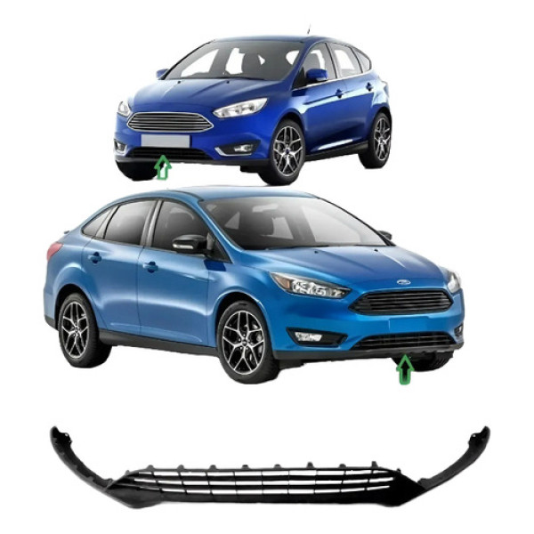 Spoiler Inferior Parachoque Dianteiro Ford Focus 2015 2019 Preto