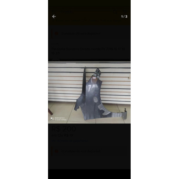 Paralama Dianteiro Direito Honda Fit 2015 16 17 18 19 20 21