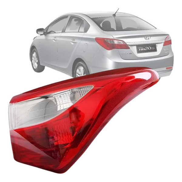 Lanterna Traseira Direita Hb20 Sedan 2013 14 15 16 17 18 19  Direito Vermelho